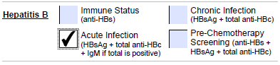 Hep B-8b Acute Infection and Tests Requested